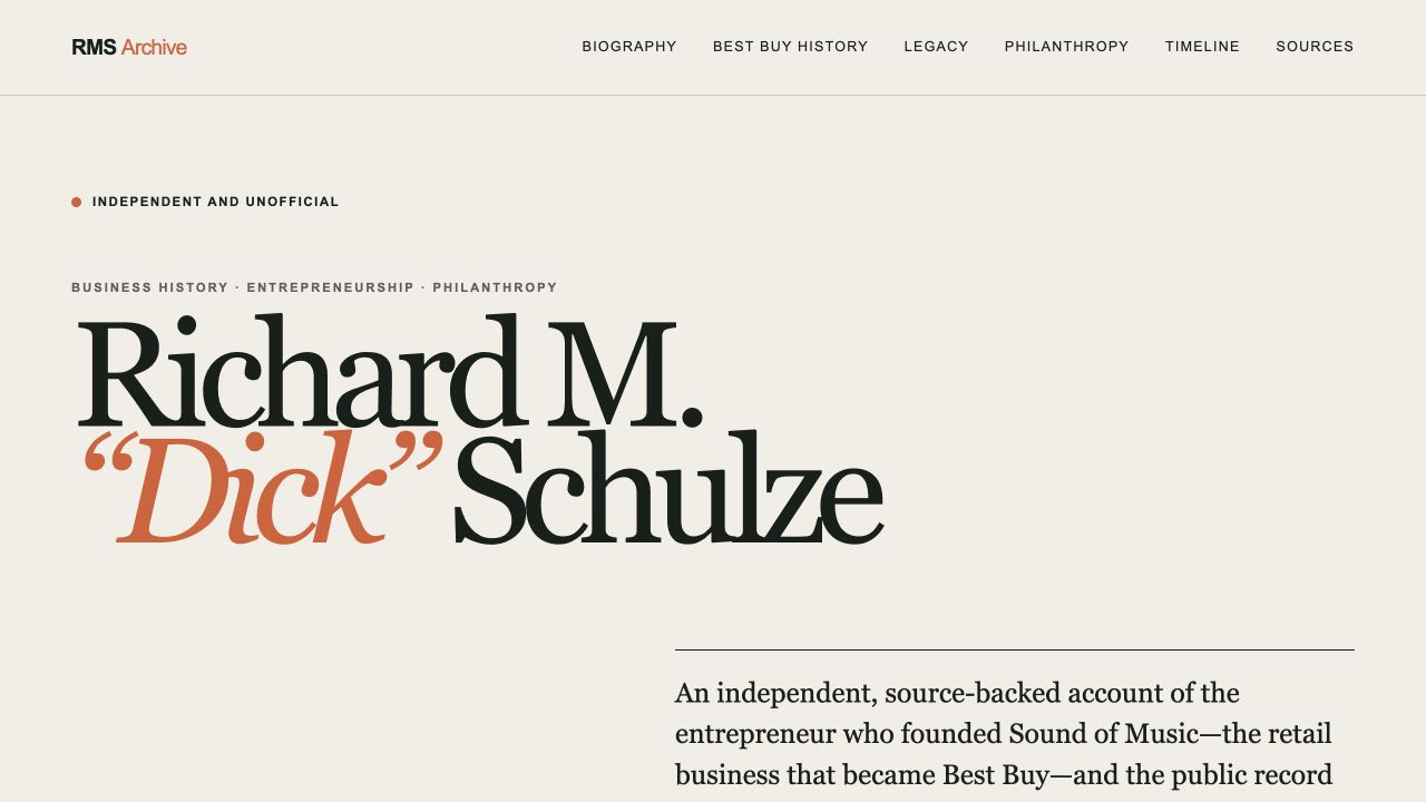 Dick Schulze website preview