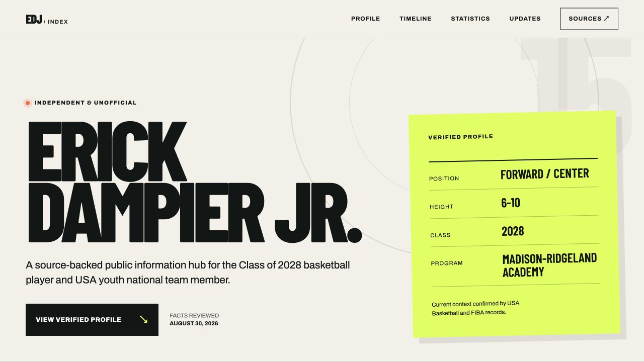 Erick Dampier Jr. website preview