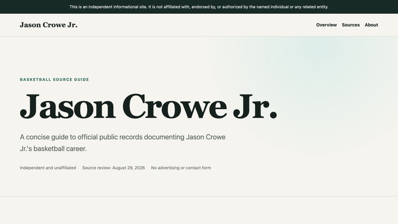 Jason Crowe Jr. website preview