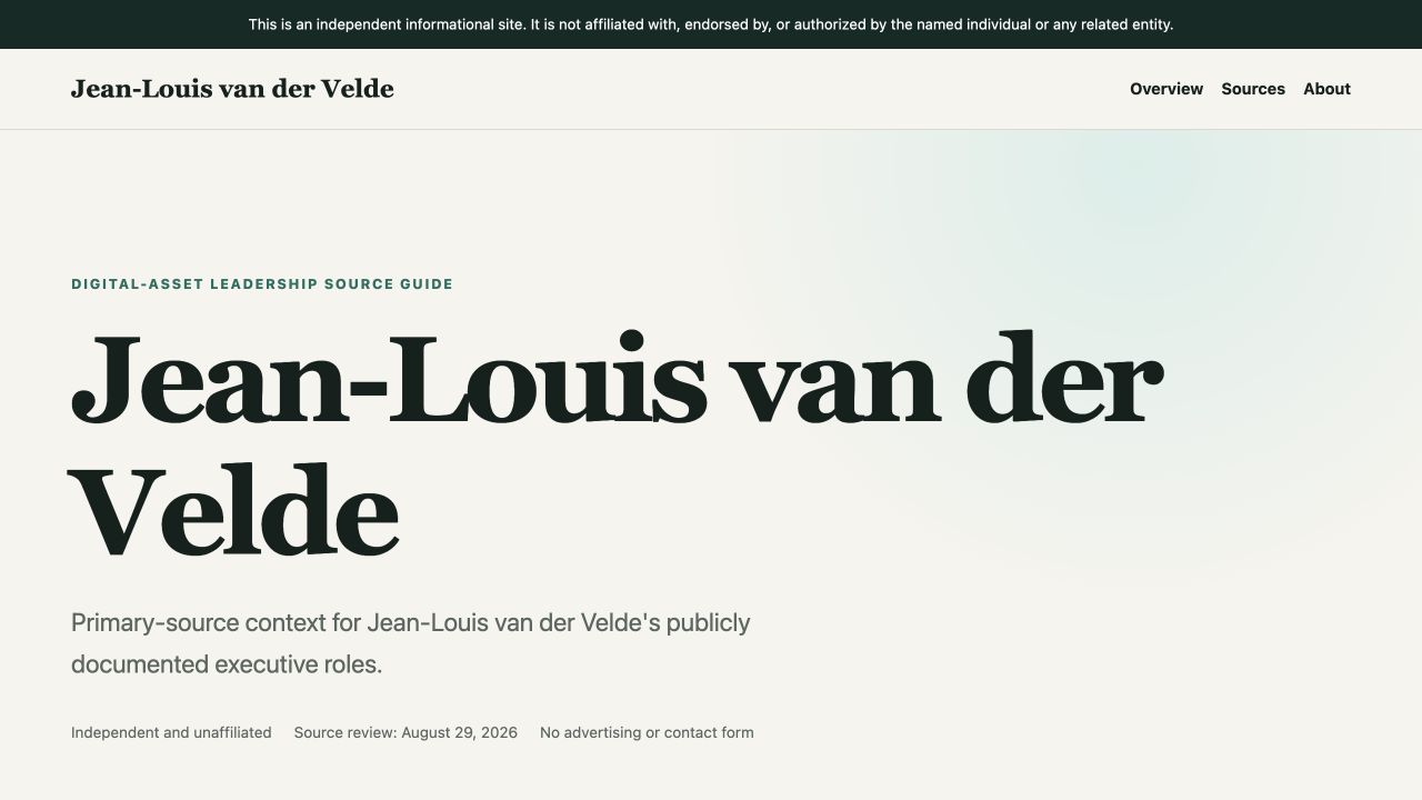Jean-Louis van der Velde website preview