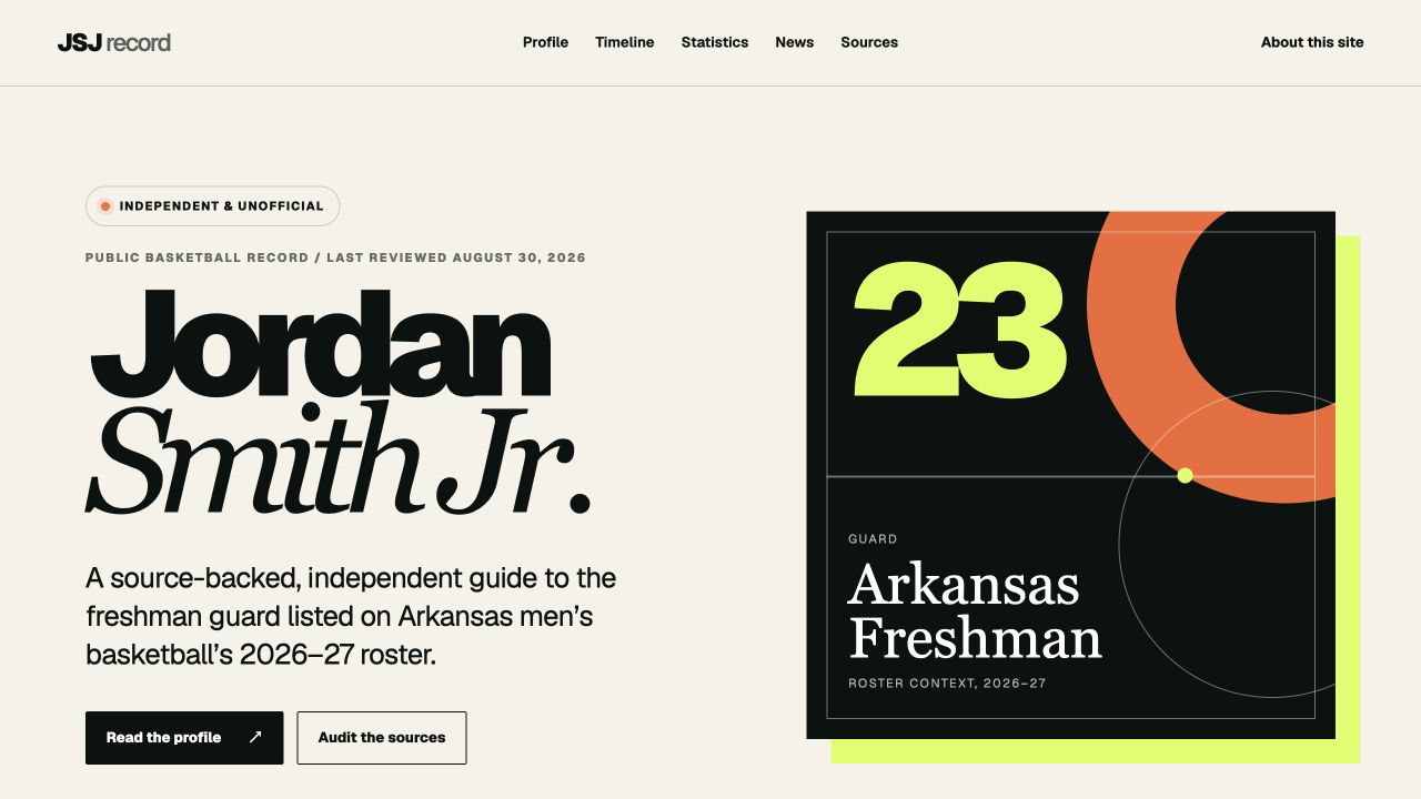 Jordan Smith Jr. website preview