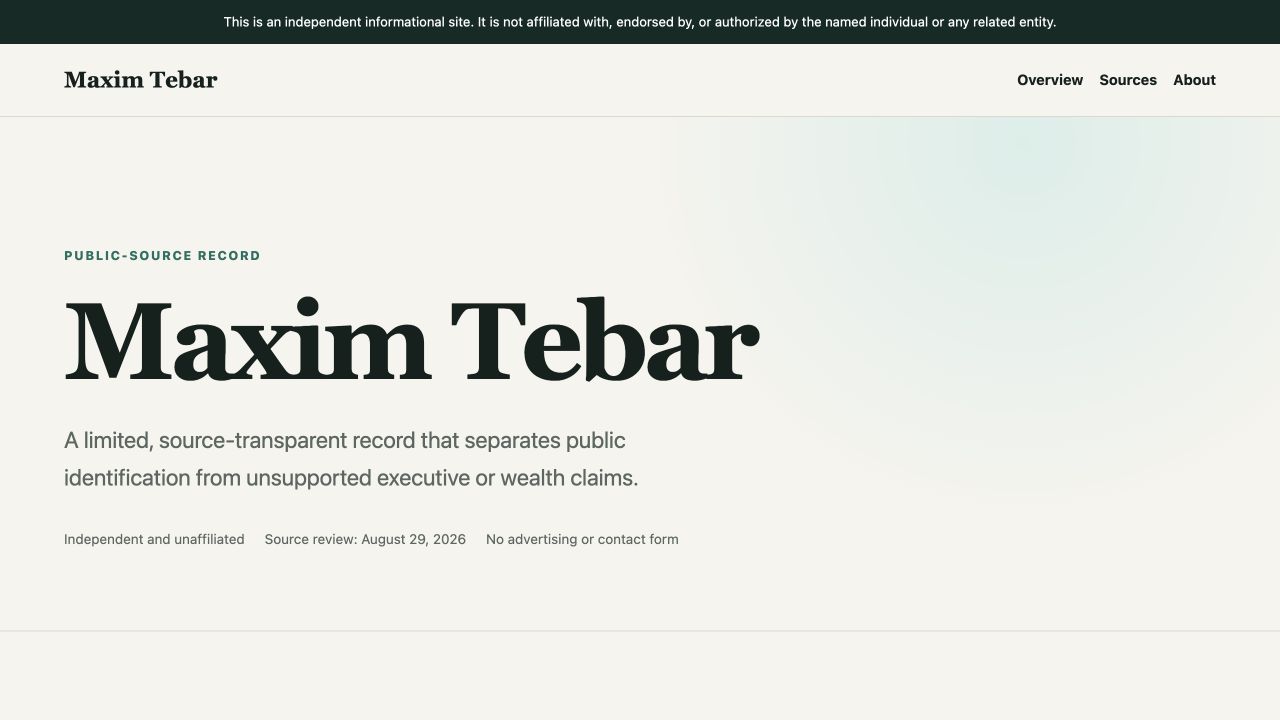 Maxim Tebar website preview