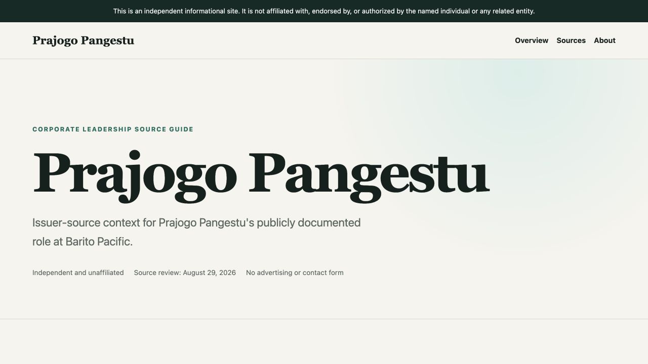 Prajogo Pangestu website preview